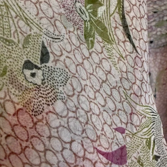 Indian/Punjabi/PakistaniPink Floral Button-Front long Dress with wide leg plazzo - Picture 9 of 9